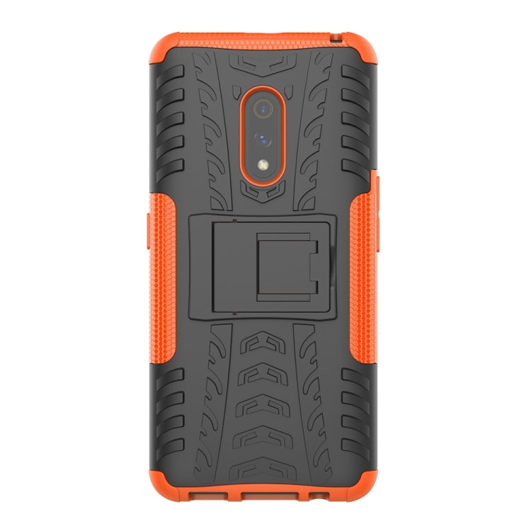 For OPPO Realme X Tire Texture Shockproof TPU+PC Protective Case with Holder