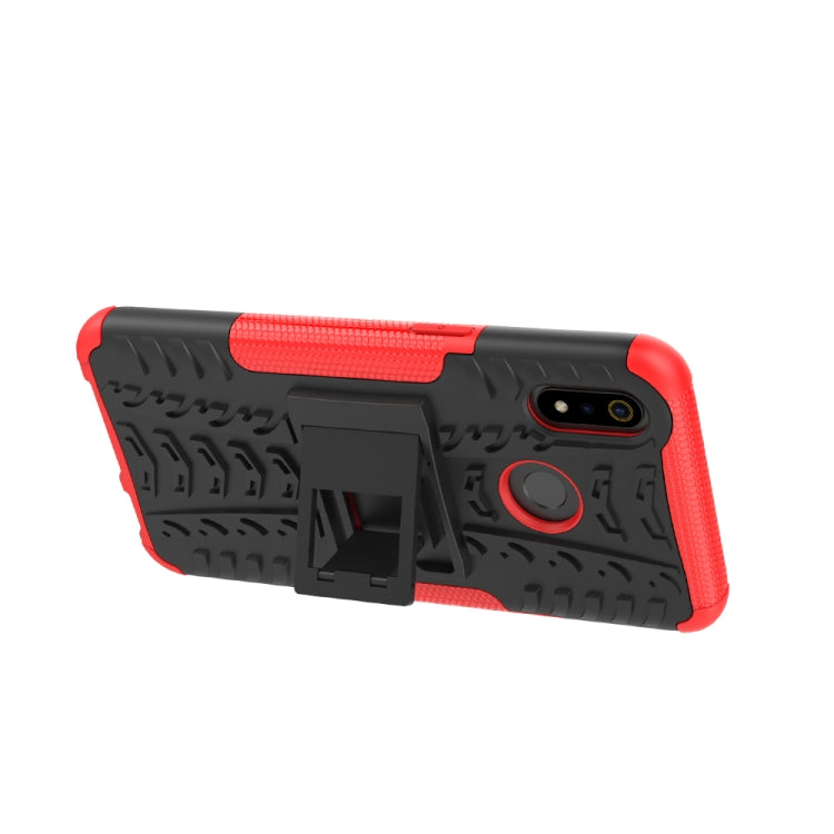 For OPPO Realme 3 Tire Texture Shockproof TPU+PC Protective Case with Holder