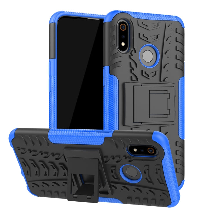 For OPPO Realme 3 Tire Texture Shockproof TPU+PC Protective Case with Holder