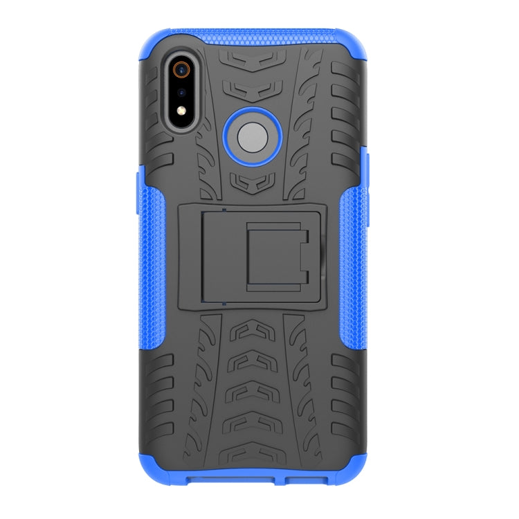 For OPPO Realme 3 Tire Texture Shockproof TPU+PC Protective Case with Holder