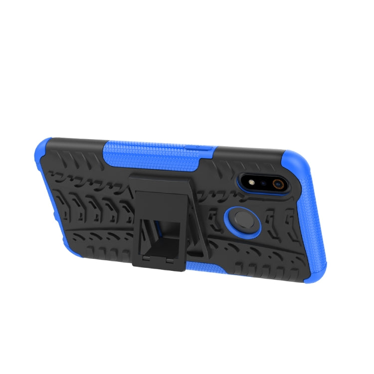 For OPPO Realme 3 Tire Texture Shockproof TPU+PC Protective Case with Holder