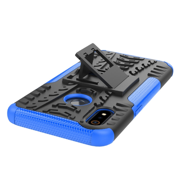 For OPPO Realme 3 Tire Texture Shockproof TPU+PC Protective Case with Holder