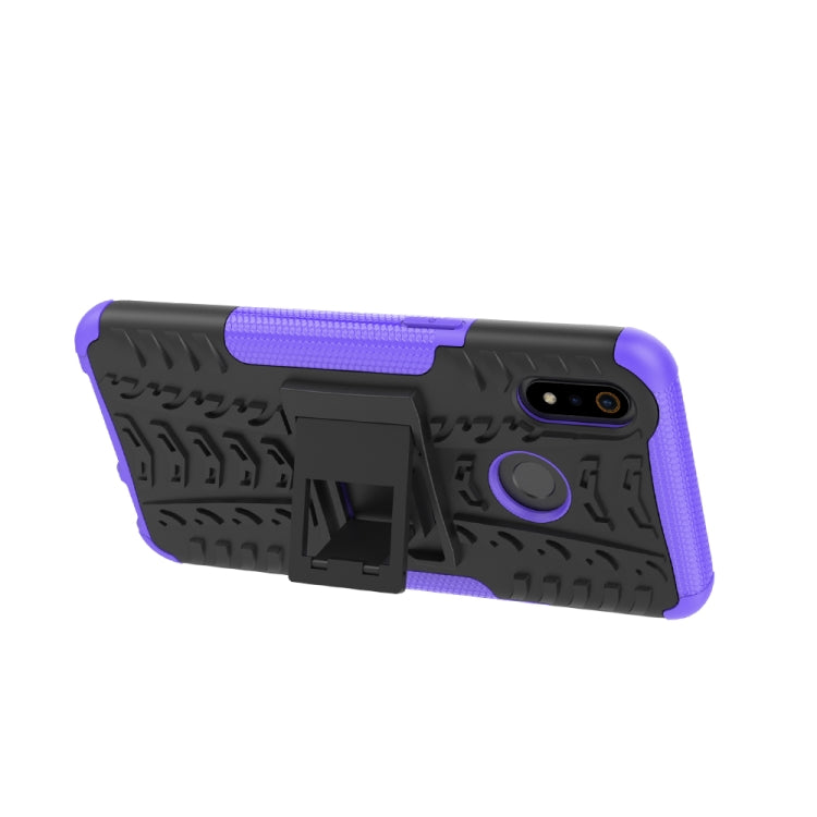 For OPPO Realme 3 Tire Texture Shockproof TPU+PC Protective Case with Holder