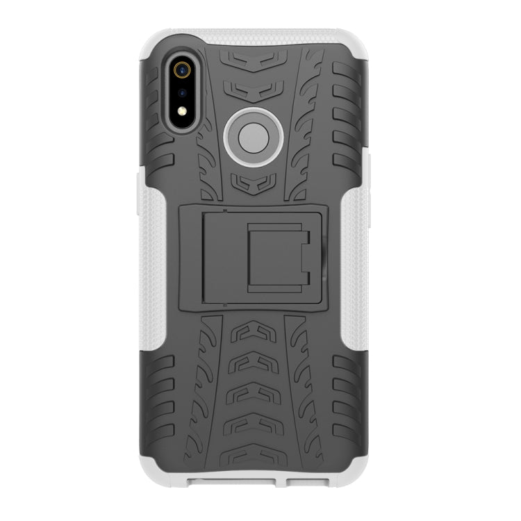 For OPPO Realme 3 Tire Texture Shockproof TPU+PC Protective Case with Holder