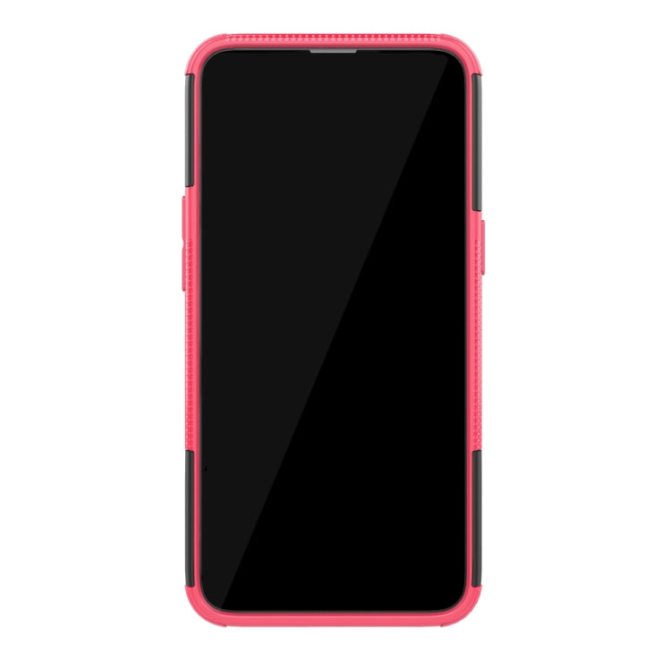 For OPPO Realme 3 Tire Texture Shockproof TPU+PC Protective Case with Holder