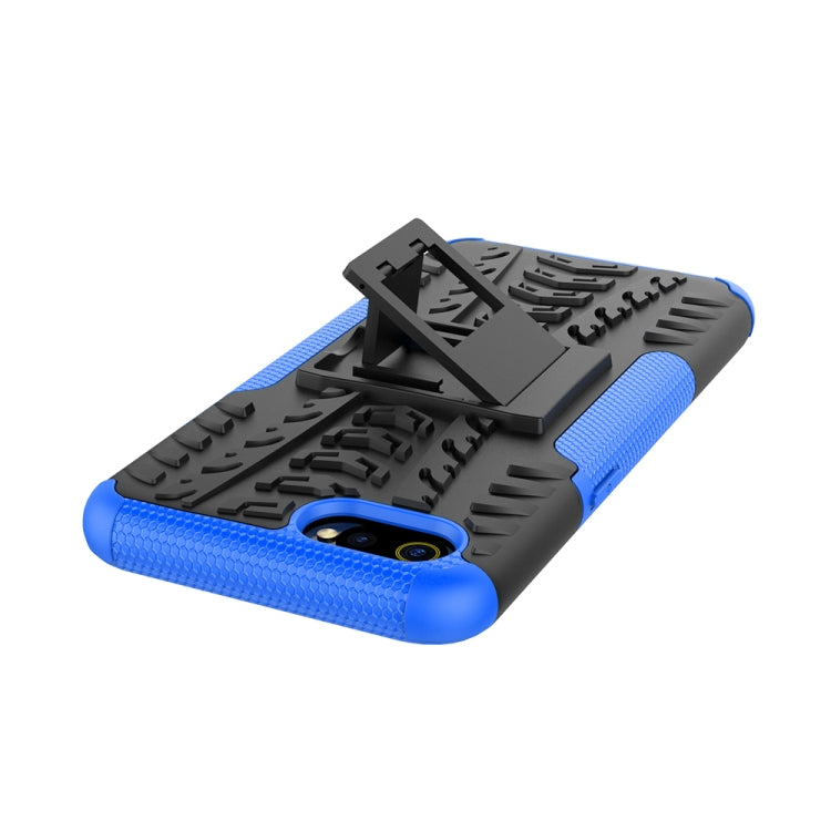 For OPPO Realme C2 Tire Texture Shockproof TPU+PC Protective Case with Holder