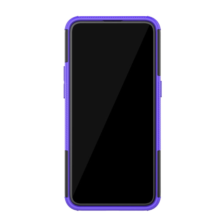 For OPPO Realme C2 Tire Texture Shockproof TPU+PC Protective Case with Holder