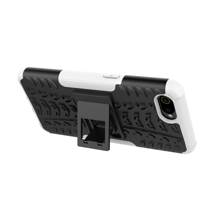 For OPPO Realme C2 Tire Texture Shockproof TPU+PC Protective Case with Holder