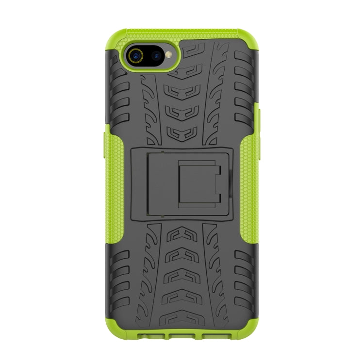 For OPPO Realme C2 Tire Texture Shockproof TPU+PC Protective Case with Holder