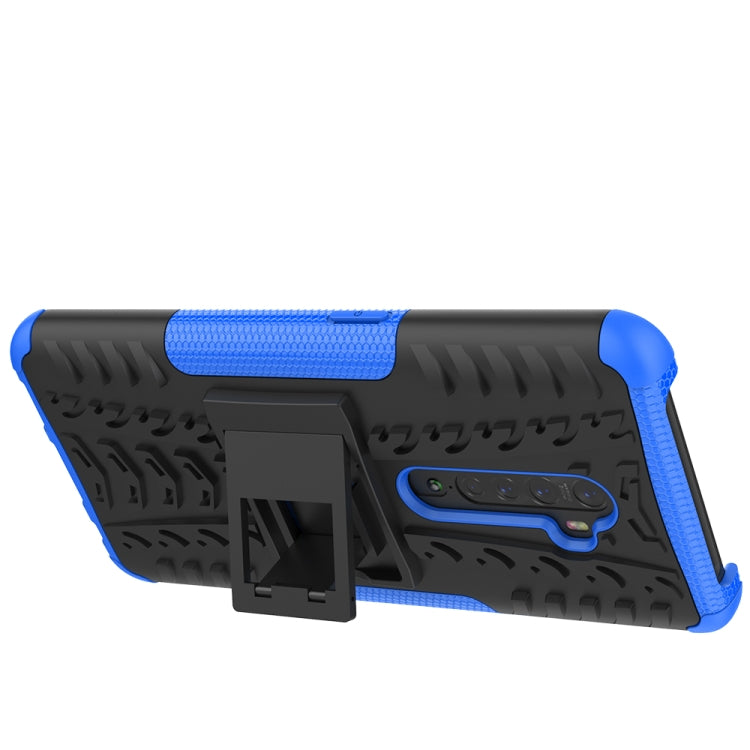 For OPPO Reno2 Tire Texture Shockproof TPU+PC Protective Case with Holder