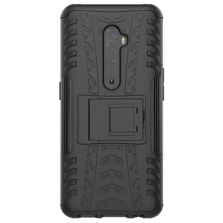 For OPPO Reno2 Tire Texture Shockproof TPU+PC Protective Case with Holder