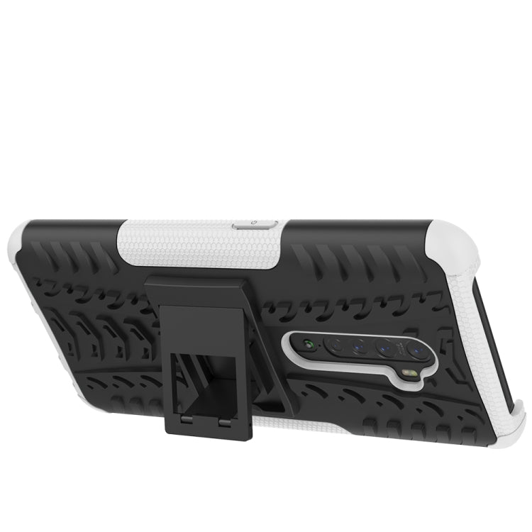 For OPPO Reno2 Tire Texture Shockproof TPU+PC Protective Case with Holder