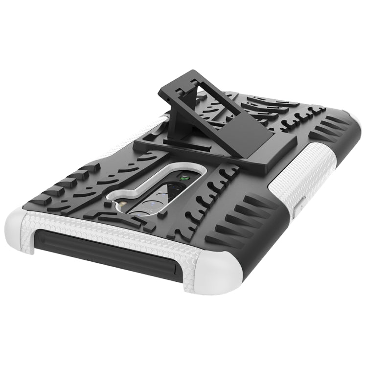 For OPPO Reno2 Tire Texture Shockproof TPU+PC Protective Case with Holder