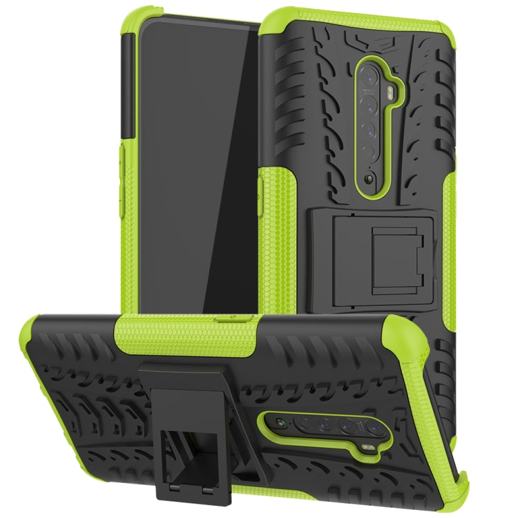 For OPPO Reno2 Tire Texture Shockproof TPU+PC Protective Case with Holder