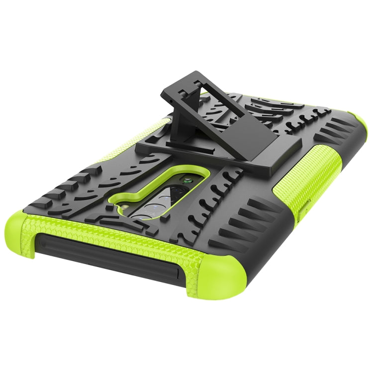 For OPPO Reno2 Tire Texture Shockproof TPU+PC Protective Case with Holder