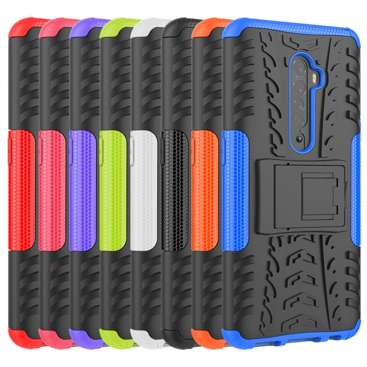 For OPPO Reno2 Tire Texture Shockproof TPU+PC Protective Case with Holder