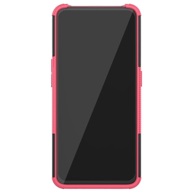 For OPPO Reno2 Tire Texture Shockproof TPU+PC Protective Case with Holder