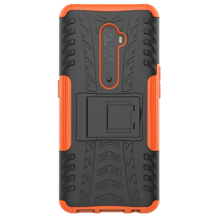 For OPPO Reno2 Tire Texture Shockproof TPU+PC Protective Case with Holder