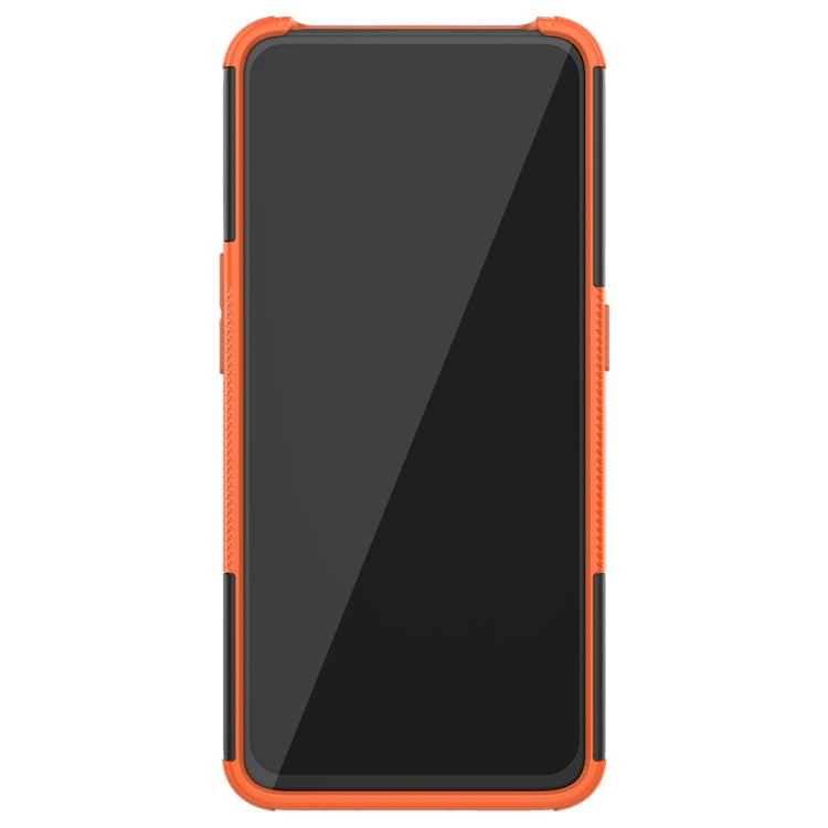 For OPPO Reno2 Tire Texture Shockproof TPU+PC Protective Case with Holder