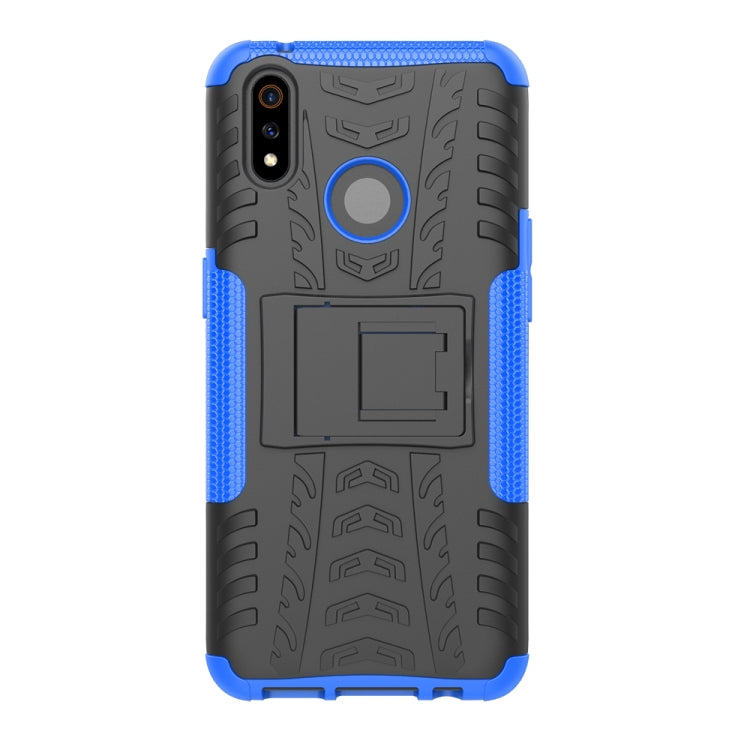For OPPO Realme 3 Pro Tire Texture Shockproof TPU+PC Protective Case with Holder