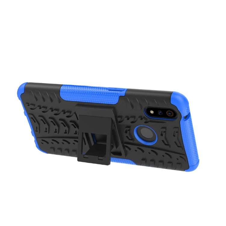 For OPPO Realme 3 Pro Tire Texture Shockproof TPU+PC Protective Case with Holder
