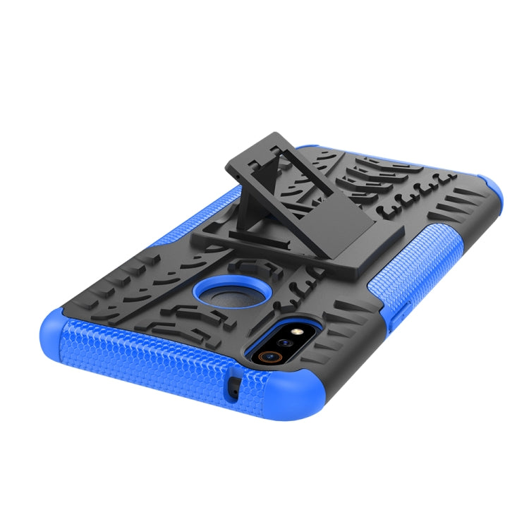 For OPPO Realme 3 Pro Tire Texture Shockproof TPU+PC Protective Case with Holder