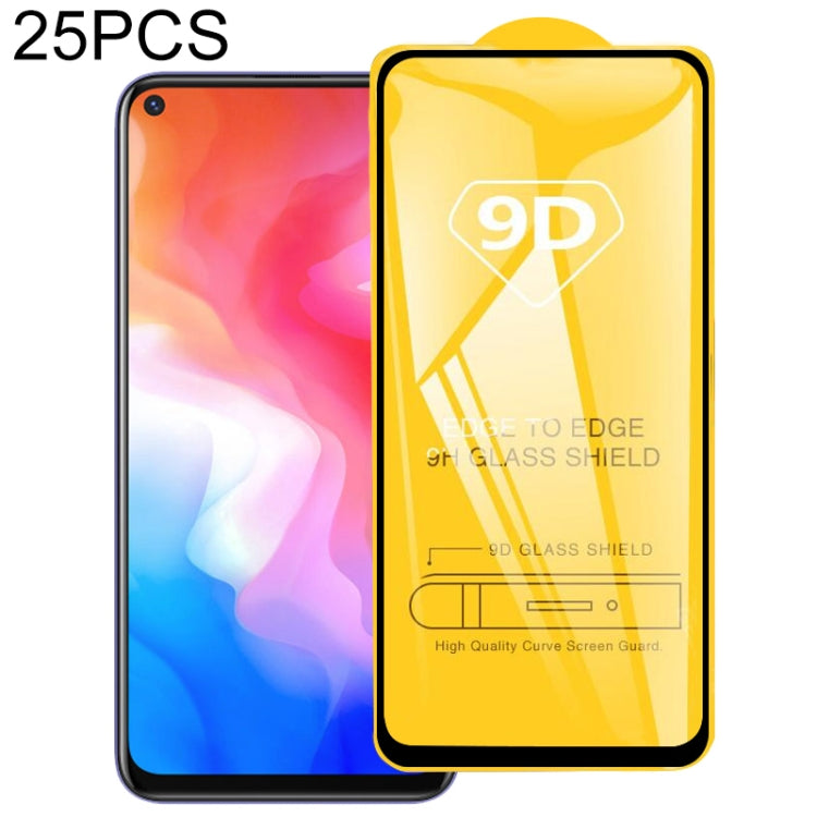 25 PCS 9D Full Glue Screen Tempered Glass Film For vivo Y30