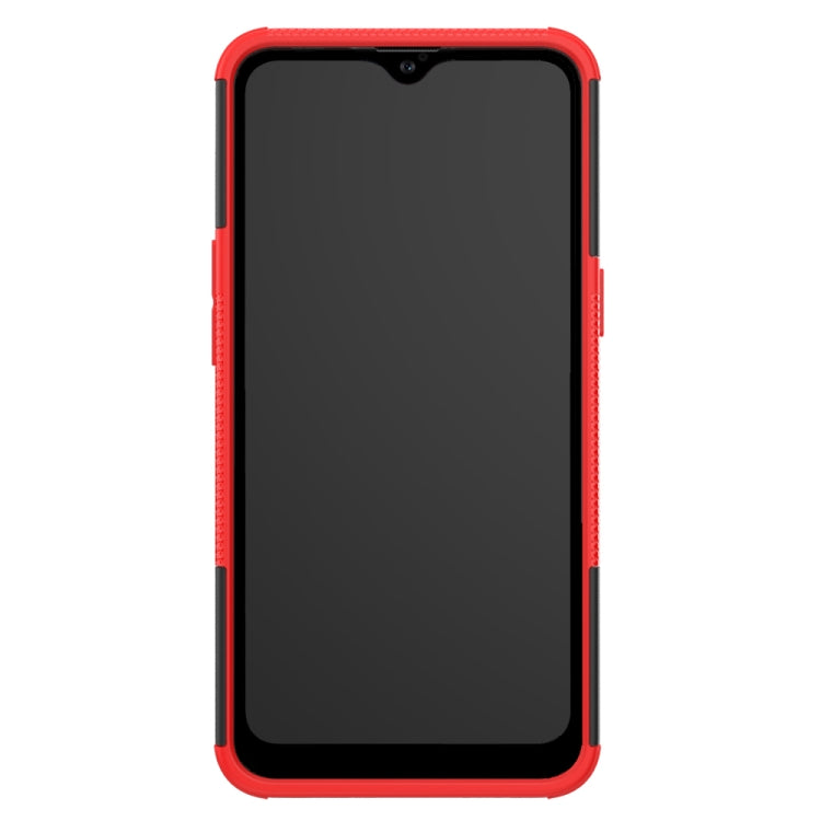 For Galaxy A10s Tire Texture Shockproof TPU+PC Protective Case with Holder