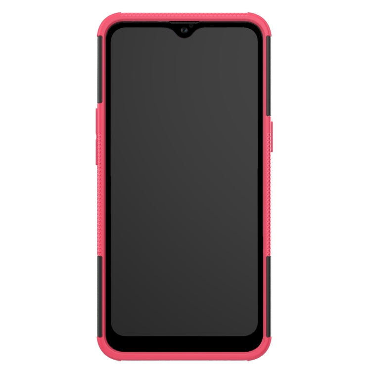 For Galaxy A10s Tire Texture Shockproof TPU+PC Protective Case with Holder