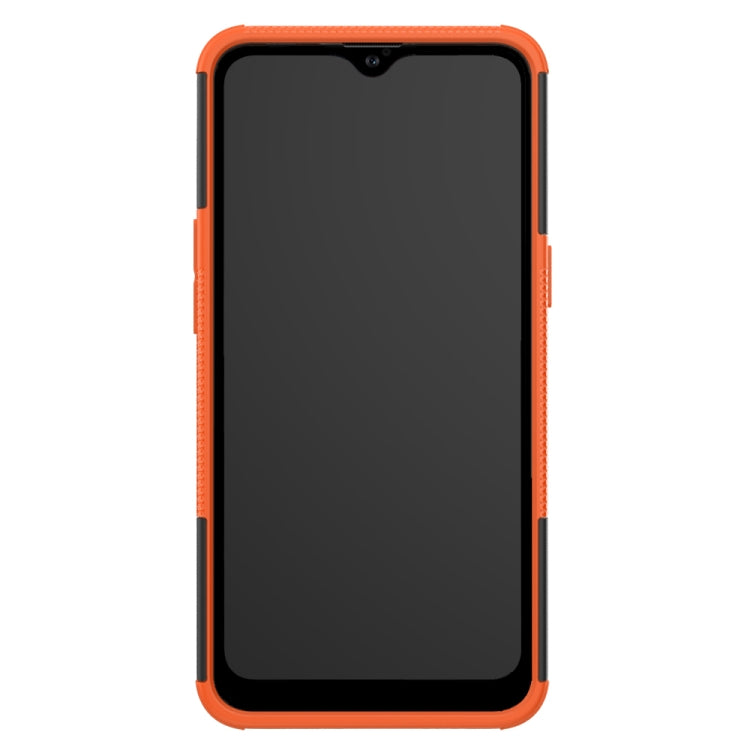 For Galaxy A10s Tire Texture Shockproof TPU+PC Protective Case with Holder