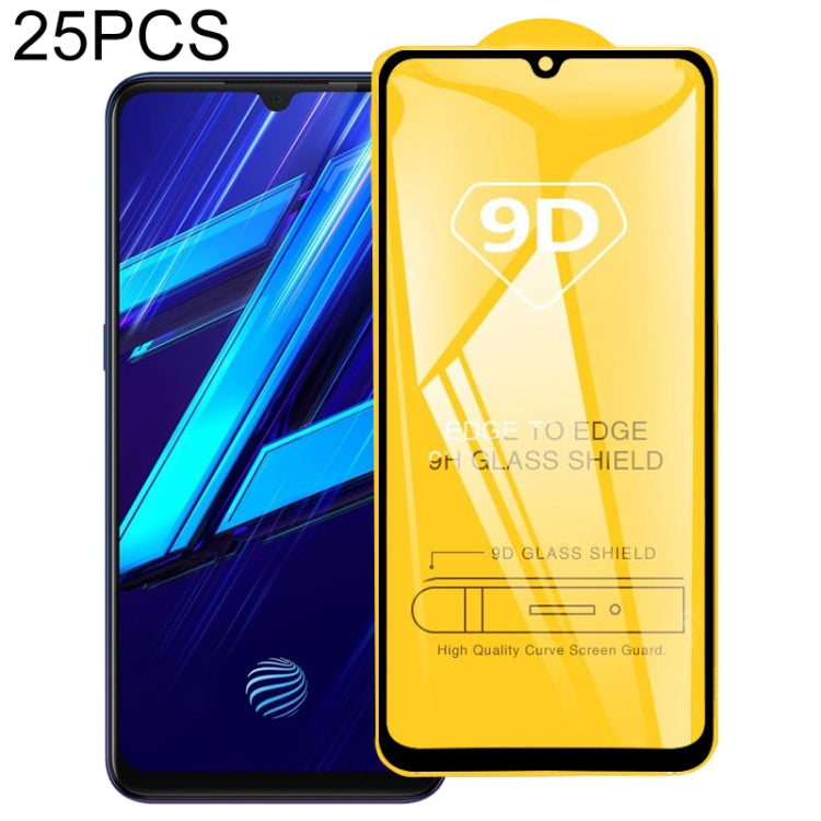 25 PCS 9D Full Glue Screen Tempered Glass Film For vivo Z1x