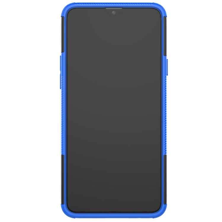 For Galaxy A20s Tire Texture Shockproof TPU+PC Protective Case with Holder