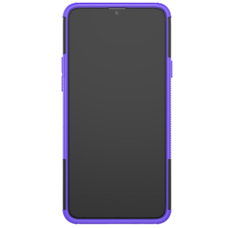 For Galaxy A20s Tire Texture Shockproof TPU+PC Protective Case with Holder