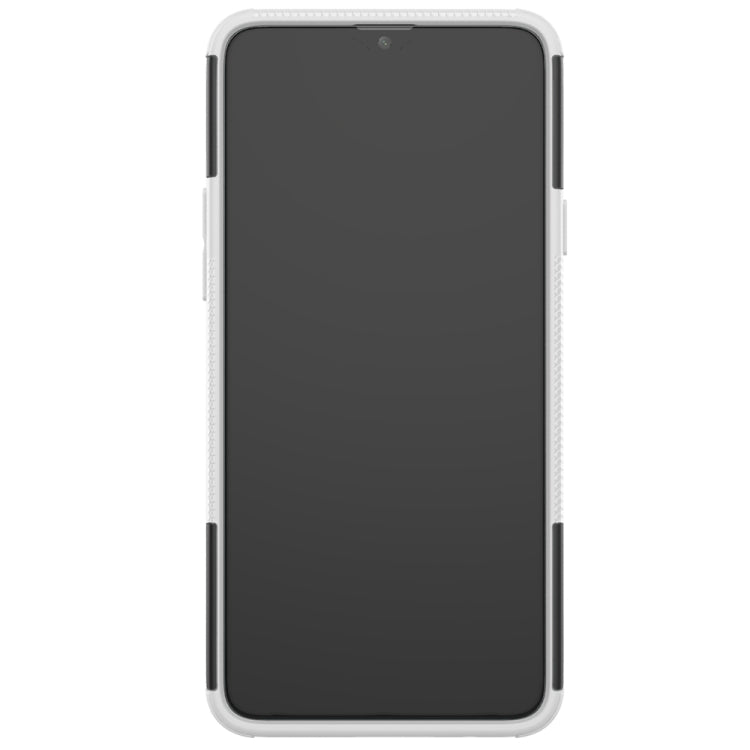 For Galaxy A20s Tire Texture Shockproof TPU+PC Protective Case with Holder
