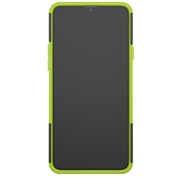 For Galaxy A20s Tire Texture Shockproof TPU+PC Protective Case with Holder