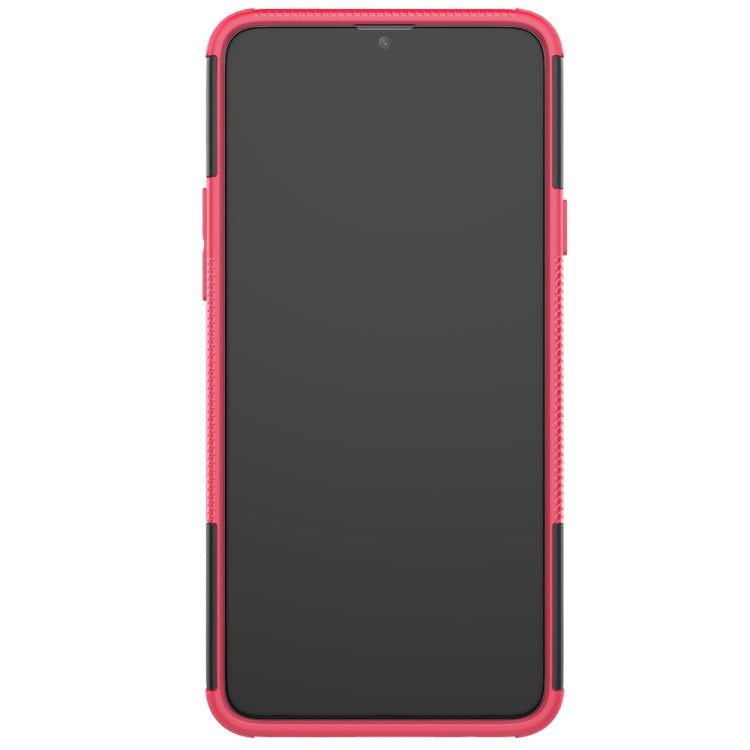 For Galaxy A20s Tire Texture Shockproof TPU+PC Protective Case with Holder