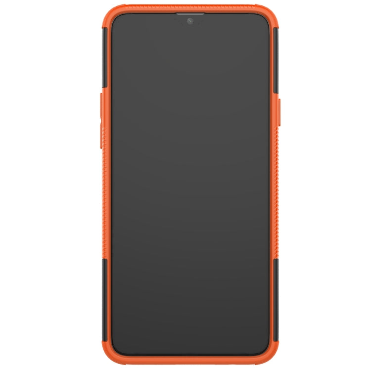 For Galaxy A20s Tire Texture Shockproof TPU+PC Protective Case with Holder