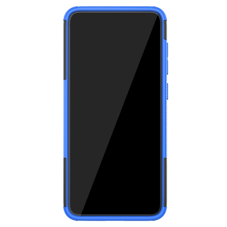 For Galaxy A70s Tire Texture Shockproof TPU+PC Protective Case with Holder