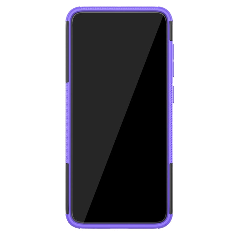 For Galaxy A70s Tire Texture Shockproof TPU+PC Protective Case with Holder