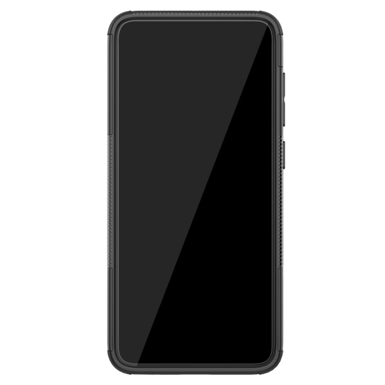 For Galaxy A70s Tire Texture Shockproof TPU+PC Protective Case with Holder