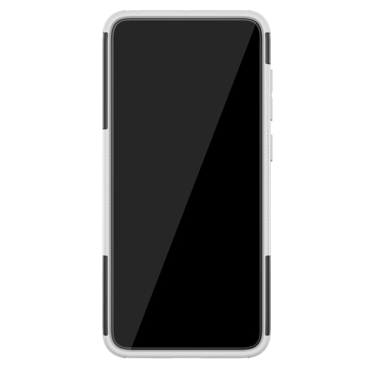 For Galaxy A70s Tire Texture Shockproof TPU+PC Protective Case with Holder