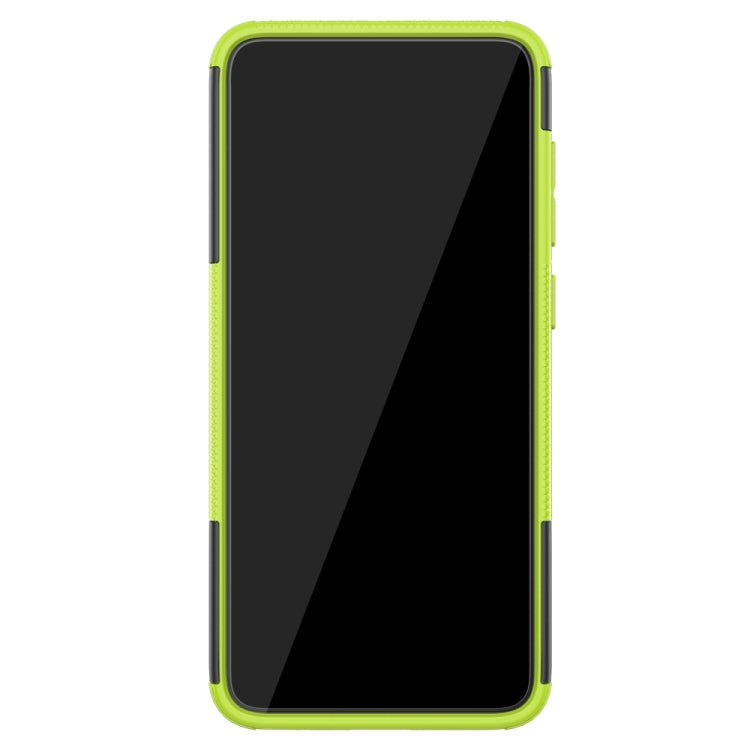 For Galaxy A70s Tire Texture Shockproof TPU+PC Protective Case with Holder