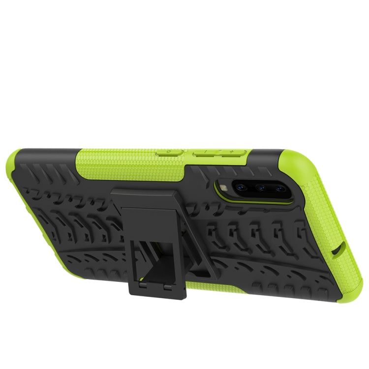 For Galaxy A70s Tire Texture Shockproof TPU+PC Protective Case with Holder