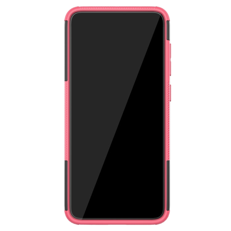 For Galaxy A70s Tire Texture Shockproof TPU+PC Protective Case with Holder