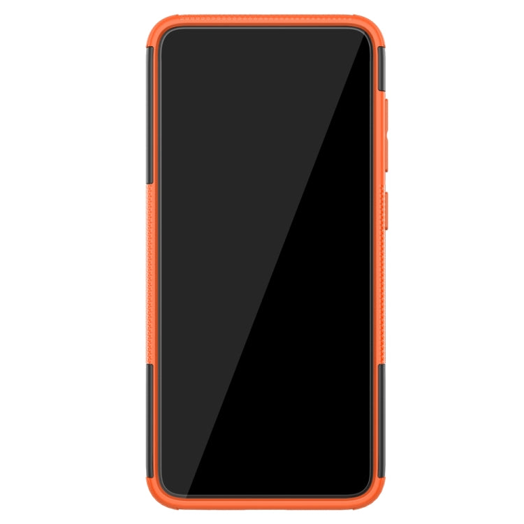 For Galaxy A70s Tire Texture Shockproof TPU+PC Protective Case with Holder