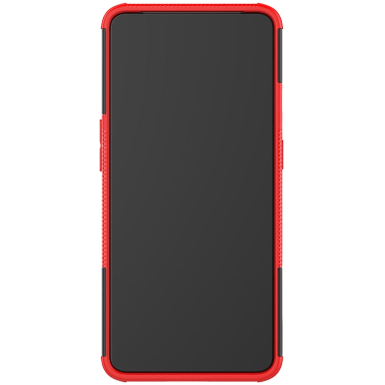 For OnePlus 7T Tire Texture Shockproof TPU+PC Protective Case with Holder