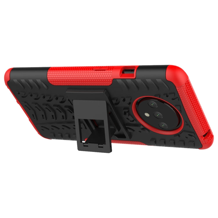For OnePlus 7T Tire Texture Shockproof TPU+PC Protective Case with Holder