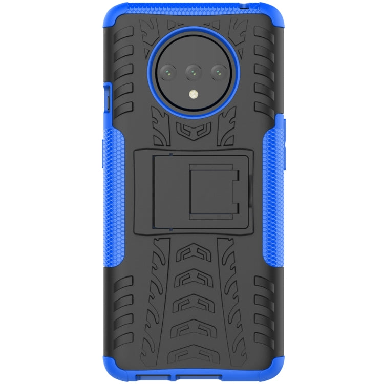 For OnePlus 7T Tire Texture Shockproof TPU+PC Protective Case with Holder