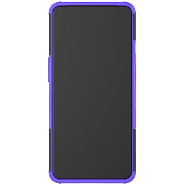For OnePlus 7T Tire Texture Shockproof TPU+PC Protective Case with Holder