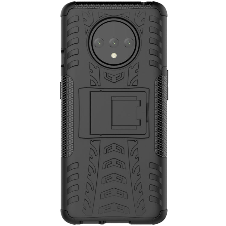 For OnePlus 7T Tire Texture Shockproof TPU+PC Protective Case with Holder